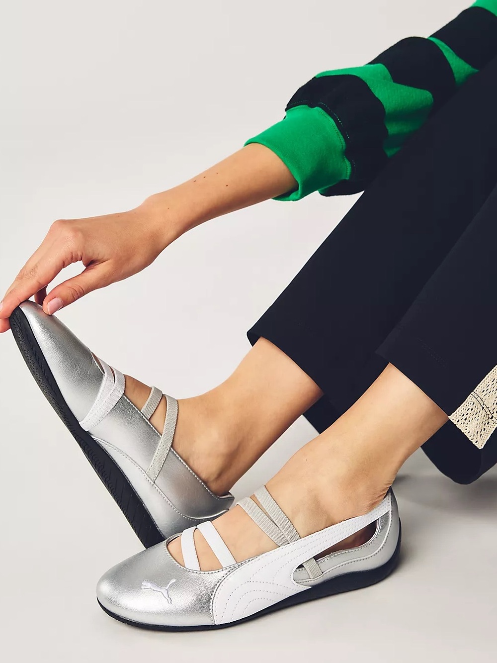 Puma Speedcat OG Ballet Sneakers Anthropologie 9.5 silver